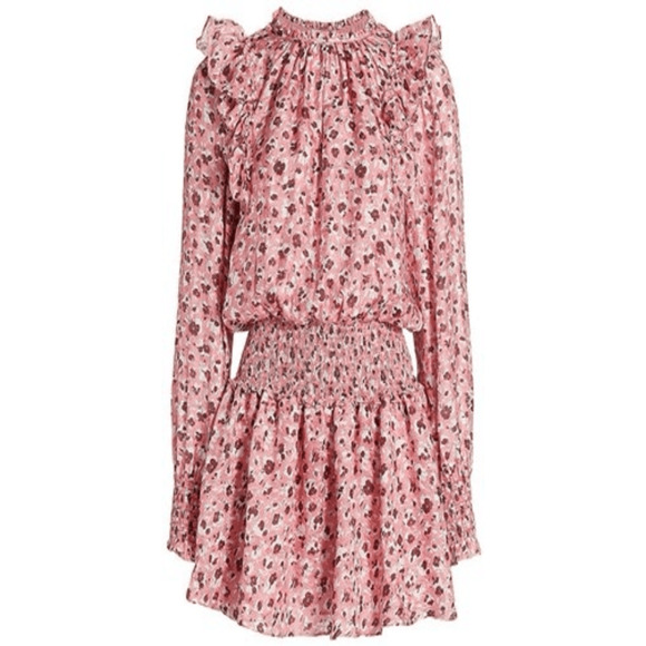 Ramy Brook NWT Penelope Silk Blend Ruffle Dress in Pink Size XS - Picture 1 of 12